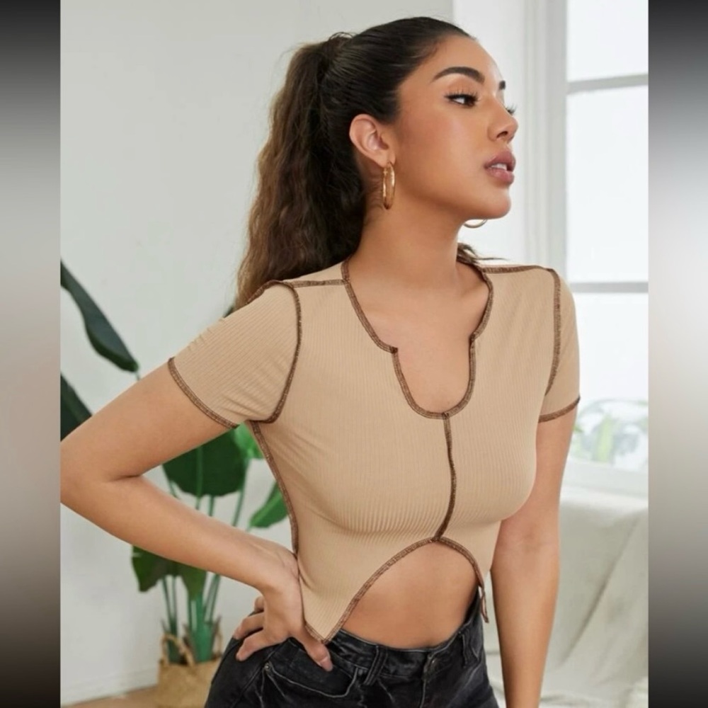 Hemmed crop top